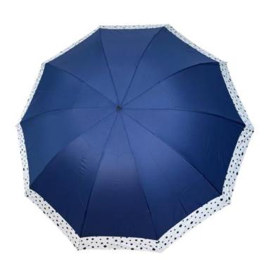 Imagem de Sombrinha I Guarda-Chuva I Grande e Resistente I Cabe na Bolsa (Azul Marinho Bolinha)
