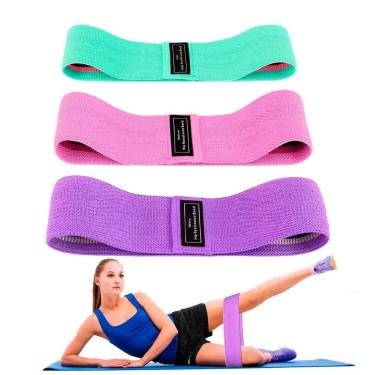 Imagem de Kit 3 Faixas Elásticas Para Exercício Hip Bands Resistentes - TREINO