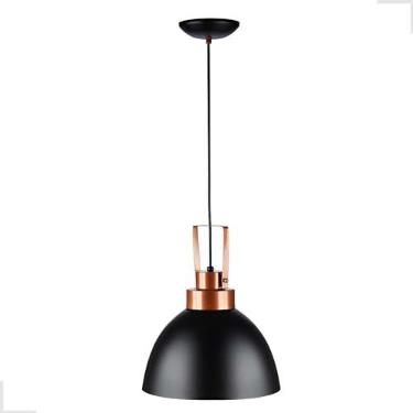 Imagem de Pendente Grande Luminária Lustre Alumínio Retro Colonial Moderno Rústico Teto cobre Soquete Cabo Slim E27 Embutir Lâmpada 110V 220V Arcanas (Preto)