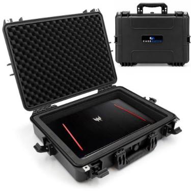 Imagem de Estojo rígido CASEMATIX Impermeável para laptops gamers de 15,6 a 17,3” e acessórios, resistente, com espuma, compatível com acessórios e modelos gamers Asus, Acer, MSI, Alienware