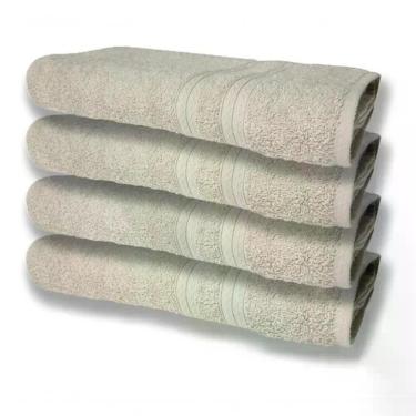 Imagem de 4 Toalhas Super Felpudas Grande E Grossa Algodão 80x150 Bege