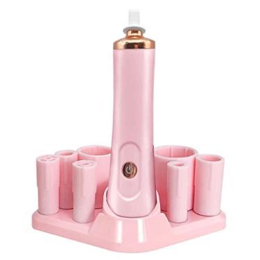 Imagem de Agitador de laca rosa para unhas, misturador de esmalte elétrico portátil para cílios com 2 conectores e 8 tamanhos de misturador líquido de calibre uniforme para extensão de cílios, tinta de cola
