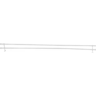 Imagem de Varao para Cortina Varão Cortina Duplo com Acessorios Branco Aco Revestido Kala 200CM