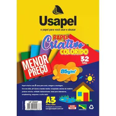 Imagem de Bloco para Educacao Artistica Usapel 8CORES A3 85G. 32FL. - Filiperson