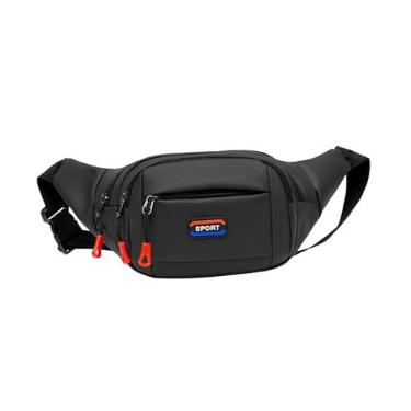 Imagem de Vaveren Pochete para homens e mulheres, bolsa de cintura com alça ajustável para treino ao ar livre, corrida casual, caminhada, preto