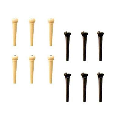 Imagem de Pino Plástico Smart Corda Violão Aço Preto 6 Pcs