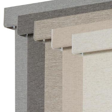 Imagem de Persilux Persianas blackout para persianas, sem fio, tecido de linho, tecido com isolamento térmico, persianas de proteção UV para casa, escritório, quarto, porta, creme blecaute, 56 cm L x 182 cm A