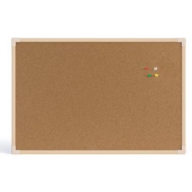 Imagem de QUADRO DE AVISO CORTICA MDF REVESTIDO CARVALHO NEO 040 X 030 CM, STALO