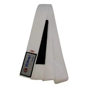 Imagem de Faixa infantil de jiu jitsu branca ponta preta - torah plus tamanho:m2
