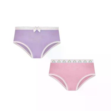 Imagem de Kit Selene 2 Calcinhas Menina 20650 Rosa, G, Rosa, Lilás