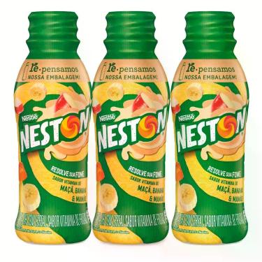 Imagem de Kit 3 Bebida Láctea Nestle Neston Maçã, Banana e Mamão 280ml - Nestlé