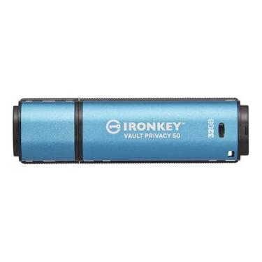 Imagem de Kingston Ironkey Vault Privacy 50 USB 32GB Flash Drive | Certificado FIPS 197 | XTS-AES 256-bit | Proteção BadUSB e Brute Force | Opção Mult-Password | IKVP50/32GB