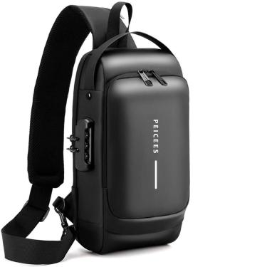 Imagem de Bolsa Transversal Antifurto Peicees 18x9x31cm com Trava de Senha