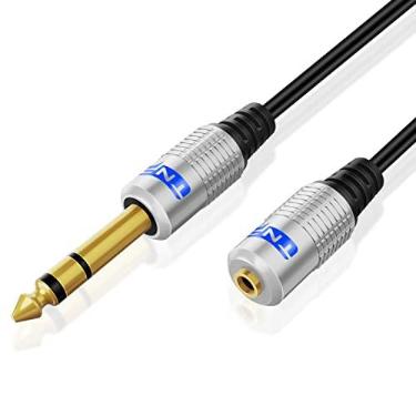 Imagem de TNP Premium 6,35 mm 0,63 mm a 3,5 mm 1/8 polegadas (3,5 m) – Cabo macho para fêmea TRS plugue de áudio estéreo bidirecional com conector banhado a ouro para iPod, laptop, home theater, amplificadores