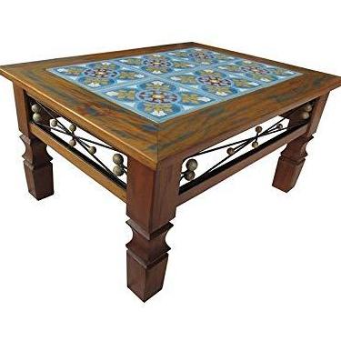 Imagem de Mesa de Centro Rústica Ciano em Madeira de Demolição - Cód 2515