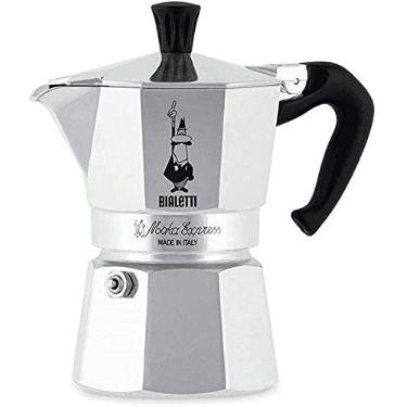 Imagem de Bialetti Moka Express 1 xícara (2 onças - 60 ml) Máquina de café de fogão de alumínio, prata