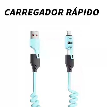 Imagem de Carregador Para iP Tipo C Cabo 4 Em 1 Carregamento Rápido Escalável Tr