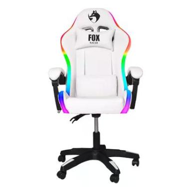 Imagem de Cadeira Gamer Fox Racer Nordic B98, RGB, Até 120KG, Encosto Ajustável, Branca