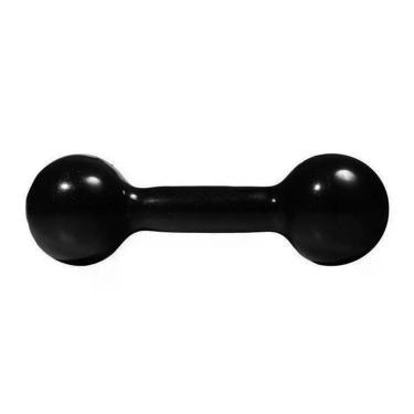 Imagem de Halter Emborrachado 10kg para Musculação com Revestimento Antiderrapante Preto Kikos