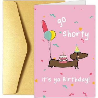 Imagem de Cartão de aniversário Chenive Funny Sausage Dog Dachshund 21x13cm