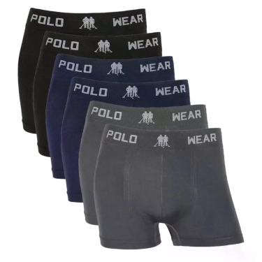 Imagem de Kit 6 Cuecas Infantil Menino Boxer Microfibra Polo Wear, M
