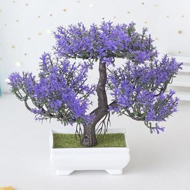 Imagem de Plantas Artificiais Bonsai em Vaso Pequeno – Decoração para Sala, Escritório, Jardim e Mesa(06)