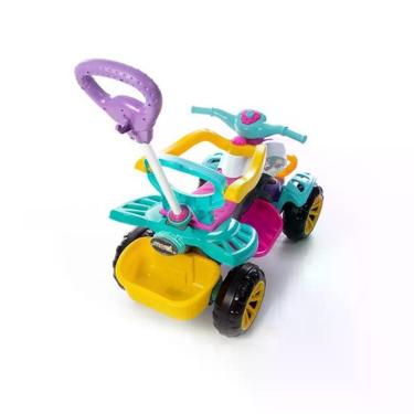 Imagem de Quadriciclo Infantil Menina com Função Passeio e Pedal Antiderrapante Colorido