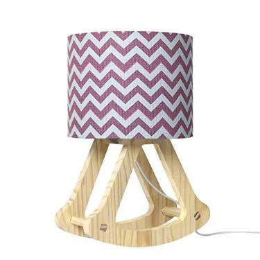 Imagem de Abajur Luminaria de Mesa Balanço Chevron Rosa