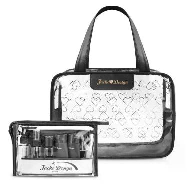 Imagem de Kit De Bolsa Transparente E Frascos De Viagem De 10 Peças Preto
