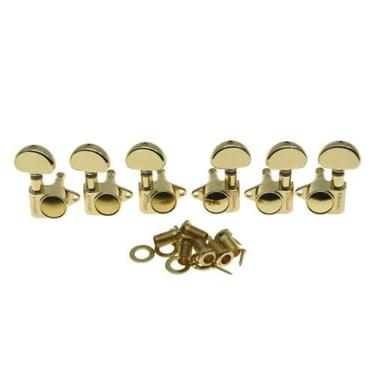 Imagem de Wilkinson 3x3 ROTO Style Full Size Sealed Guitar Tuners Tuning Keys Pegs Guitar Machine Heads Fits Gibson ou Violão Gold