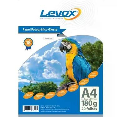 Imagem de 200 Folhas - Papel A4 Fotográfico Glossy 180g Levox