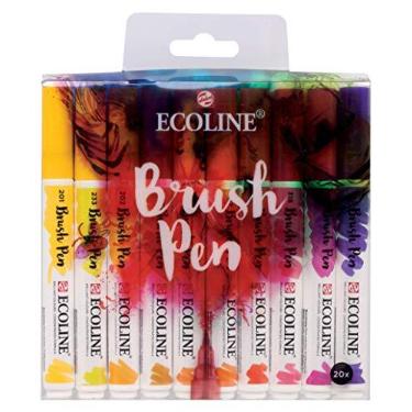 Imagem de Estojo Caneta Pincel Talens Ecoline Brush Pen 20 Cores