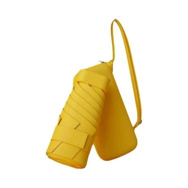 Imagem de Guarda-Chuva Compacto Preto Portátil De Cinco Dobras Com Proteção UV, 