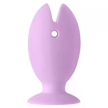 Imagem de Suporte Para Escova De Dente Em Silicone Peixinho Ventosa Lilás