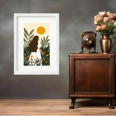 Imagem de Quadro Interação Com a Lua - 60x48cm - Quadros On-line, Moldura Preta