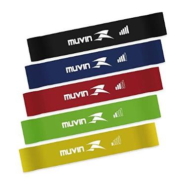 Imagem de Kit Mini Band Muvin,Faixas Elásticas Circulares com 5 Tensões,Diferentes Intensidades de Resistência,Elásticos Para Musculação