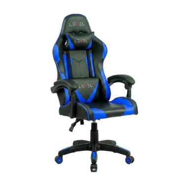 Imagem de Cadeira Gamer Level LVC01DN - Ergonômica - Encosto Reclinável 180° - Até 100Kg - Azul