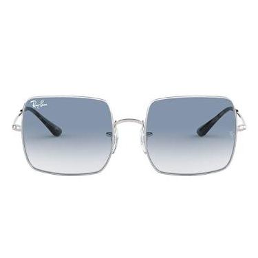 Imagem de Óculos de sol femininos Ray-Ban RB1971 quadrados, prata/azul claro gradiente, 54 mm