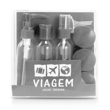 Imagem de Kit de Frascos Viagem Bolsa Shampoo Sabonetes Álcool Cremes 9 Peças - 