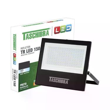Imagem de Refletor Taschibra Led Tr Slim 150W Luz Branco Fria 6500K Preto Bivolt