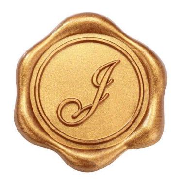 Imagem de Adesivo Yoption J Wax Seal, pacote com 50 unidades, ouro antigo, 3 cm