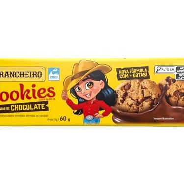Imagem de Biscoito Cookies Baunilha com Gotas de Chocolate Rancheiro 60g - 1 unidade