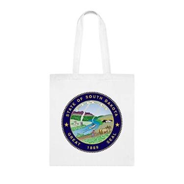 Imagem de Bolsa South Dakota, presente para amantes da Dakota do Sul, presente da Dakota do Sul, bolsa de ombro da Dakota do Sul, sacos reutilizáveis da Dakota do Sul, ideia de , Branco
