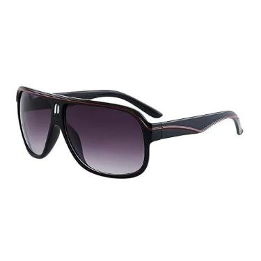 Imagem de Óculos de Sol Aviador Masculino Quadrado Clássico(Preto Vermelho)