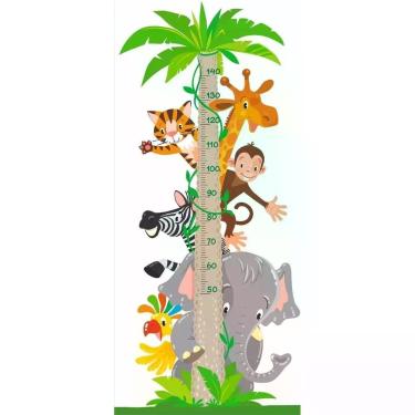 Imagem de Adesivo Fita Métrica Girafa Medir Criança Pediatra Creche Jardim