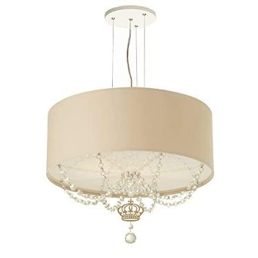 Imagem de Lustre Pendente Infantil Coroa Cúpula Cáqui 40X15 2E27