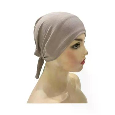 Imagem de Hijab Turbante De Algodão Liso Para Mulheres, Com Amarração Nas Costas