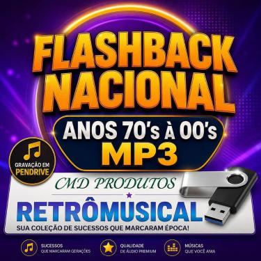 Imagem de Pen drive 8gb com Músicas = Flashback Nacional Anos 70's á 00's (mp3)