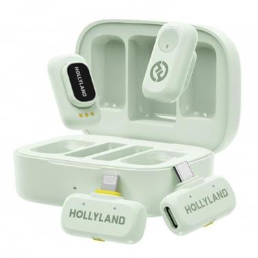 Imagem de Hollyland LARK A1 Combo – Microfone Sem Fio Mini para iPhone e Android (2TX + USB-C RX + Lightning RX + Case de Carregamento), Microfone Magnético para YouTube, TikTok, Podcast e Vlogs (Verde)