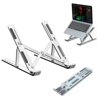 Imagem de Base Portátil Para Notebook Articulada Prateada E Ajustável - COMPACTO